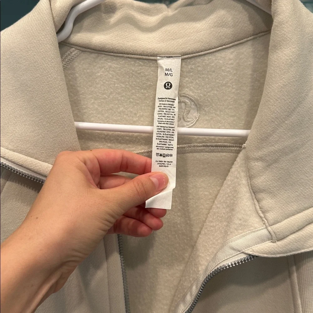 Lululemon Athletica Off-White Zip-Up Jacket
